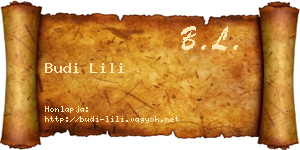 Budi Lili névjegykártya